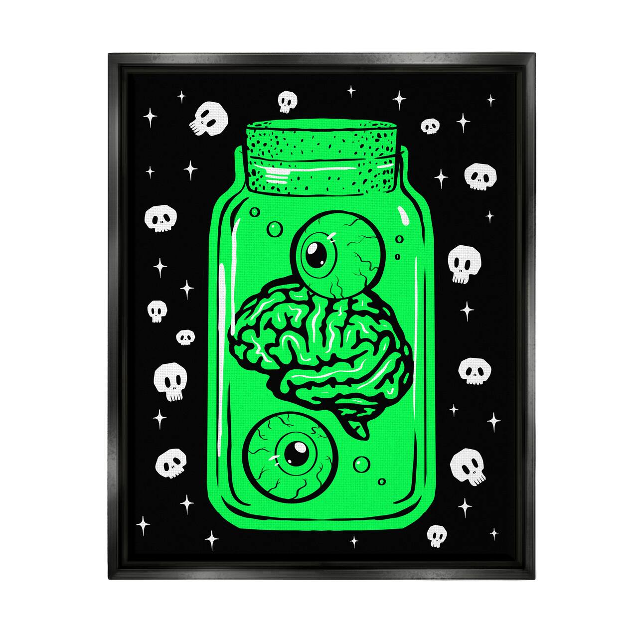 Stupell Industries Spooky Specimen Jar Framed Floater Canvas Wall Art